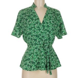 Monteau Green Floral Blouse